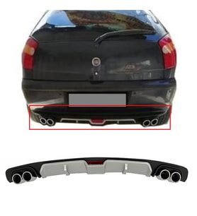 Fiat Palio Gri Difüzör 4 Krom Egzoz Görünümlü Difizör Arka Ek Body Kit