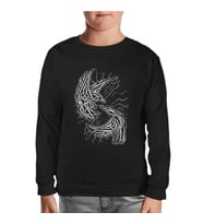 Raven Birds with Viking Knots Siyah Çocuk Sweatshirt