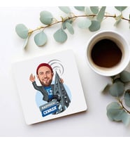 Kişiye Özel Radyo Teknikeri Karikatürlü Bardak Altlığı
