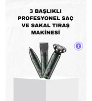 Şarjlı Kablosuz 3 Başlıklı Profesyonel Bakım Seti – Saç, Sakal, Burun Kulak Düzeltici