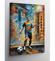 Kanvas Tablo Futbol Oynayan Çocuk