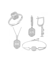 Gümüş Baget Set Ve Bileklik