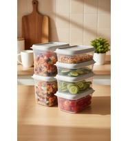 Hide Plus 6'Lı Saklama Kabı Beyaz (2X 1,9Lt - 2X 1 Lt - 2X 0,70 Lt)