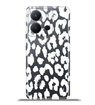 Vivo Y36 Kapak HD Renkli Dizayn Silikon Kılıf - Beyaz Leopar