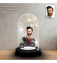 KİŞİYE ÖZEL MOTORSİKLET TASARIM IŞIKLI KARİKATÜR FANUS BİBLO FN122
