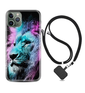 Apple iPhone 11 12 13 14 Pro Max Kılıf Boyun Askılı Silikon Pink Blue Leon 1603
