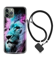 Apple iPhone 11 12 13 14 Pro Max Kılıf Boyun Askılı Silikon Pink Blue Leon 1603