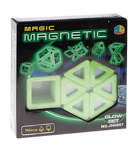 Magic Magnetic 14 Parça Karanlıkta Parlayan Mıknatıslı Şekiller JH6897