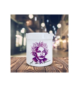 Kokusuz Sigara Küllüğü - Kokusuz Kül Tablası - Doğart Sanat Albert Einstein Silüeti Baskılı Küllük