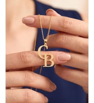 Monogram İki Harfli 14 Ayar Altın Kolye