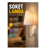 Prize Takılan Esnek Boyunlu Soket Gece Lambası – Kumaş Başlıklı