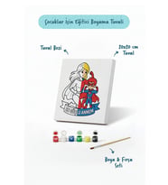 Süper Anne Temalı Boyama Tuvali Şövalesiz Boya Seti 20x20 cm