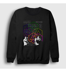 Presmono Unisex Siyah Poster Linkin Park Sweatshirt 98471tt