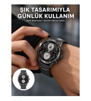 Mey İthalat® Akıllı Saat Çelik Kordon Çağrı Cevaplama Amoled Ekran Titreşimli Uyku ve Sağlık Takibi