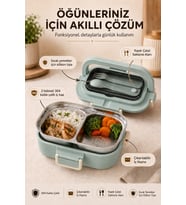 304 Paslanmaz Çelik Çift Bölmeli Sızdırmaz Yemek Kabı