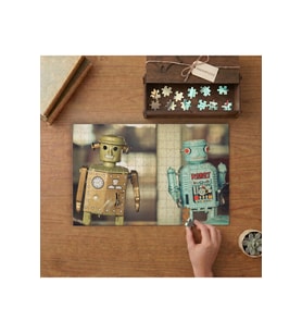 Oyuncak Robotlar Tasarımı 240 parça Ahşap Puzzle Ahşap Kutuda MP00989