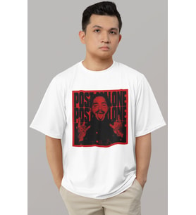Tasarım Post Malone Rapper Şarkıcı Baskılı Unisex Oversize Tişört