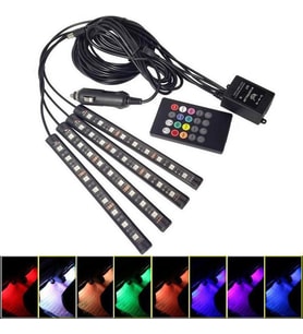 Ayak Altı Led RGB Müziğe Duyarlı Kumandanlı 12 Led 22cm