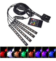 Ayak Altı Led RGB Müziğe Duyarlı Kumandanlı 12 Led 22cm