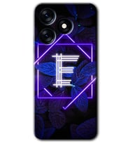Tecno Spark 10 Pro Kılıf HD Desen Baskılı Kılıf - Dark Neon Yaprak E Harfi