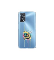 Oppo A16 ile uyumlu Splash arı tasarımlı şeffaf silikon kılıf