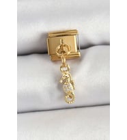 316L Çelik Sallantılı Zirkon Taşlı Deniz Atı Model Renk Nomination Charm