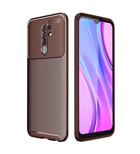 Xiaomi Redmi 9 Kılıf Esnek Soft Karbon Tasarım Legion Serisi (Kahverengi)