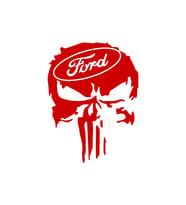 Ford İçin Uyumlu Aksesuar Kuru Kafa Oto Sticker Kırmızı 30*25 Cm