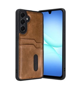 Samsung Galaxy A17 5G Sara Kartvizitli Deri Kılıf - Taba