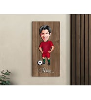 BK Gift Kişiye Özel Futbolcu Karikatürlü Kabartma Figürlü Ahşap Tablo-12, Arkadaşa Hediye, Sevgiliye Hediye, Duvar Dekoru