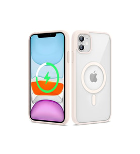 Apple iPhone 11 Uyumlu Kılıf M-safe Wireless Şarj Özellikli Silikon Zore Ege Kapak (Pembe)