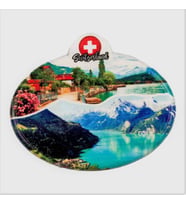 İsviçre Alp Dağları Temalı Oval Magnet (Karışık)