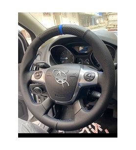 Ford Focus 3 Araca Özel Direksiyon Kılıfı (NOKTALI KARBON YÜZÜKLÜ)