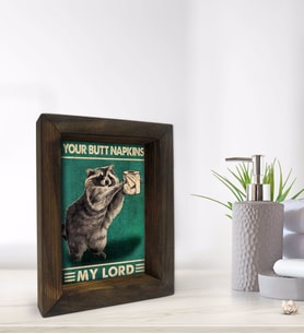 BK Gift Banyo Dekoratif Doğal Masif Ahşap Çerçeve 15x20cm-37 (Beyaz)