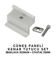 Güneş Paneli Kenar Tutucu Set (Baklava Somun + Cıvata) 35mm