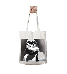 Star Wars Darth Wader Kask iki Tarafı Kalıcı Baskılı Yıkanabilir Okul Plaj Omuz Bez Çantası