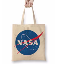 Nasa Logosu Bez Çanta Uzun Saplı