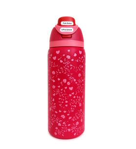 Owala 32 Oz Desenli FreeSip Kapaklı Vakumlu Spor & Outdoor Çelik Termos (Ebru Kırmızı)