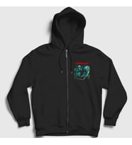 Presmono Unisex Siyah Feast Annihilator Fermuarlı Kapüşonlu Sweatshirt 464731tt