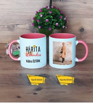 Harita Mühendisi Kupa Bardak Pembe Fotoğraflı Mühendisler Günü Hediyesi