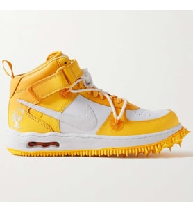 Nike Air Force 1 Mid Off-White SP AF1 Special Series Unisex Leather Sneaker Özel Seri Hakiki Deri Unisex Günlük Spor Ayakkabı Sarı