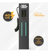 E 365 DC Dikili Tip 10 İnç Ekranlı MID Sayaçlı Tek Kablolu RFID 40kW Şarj İstasyonu (Bireysel ve Ticari Kullanıcı)