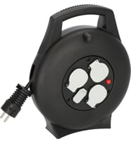 Brennenstuhl Vario Line 2 USB IQ Hızlı Şarj Özellikli 3 Soketli Kaçak ve Ani Isınma Sigorta Şalterli 10 M. Makaralı Kablo (Siyah)