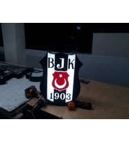 Beşiktaş Logolu Tabela 3D Led Neon Etkili Işıklı Tabela 30X45 CM Tek Taraflı