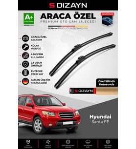 S-Dizayn Hyundai Santa FE Ön Cam Silecek Seti 2006-2012 Premium Araca Özel 60-45 Cm A+ Kalite