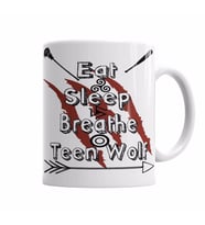 Teen Wolf Eat Sleep Breathe Kupa Bardak Porselen
