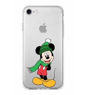 Apple iPhone 7 Uyumlu Kapak Mickey Mouse Tasarımlı Şeffaf Silikon Kılıf
