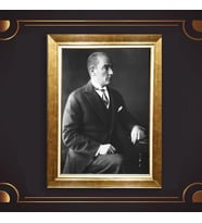 Altın Varaklı Çerçeveli Paspartulu Atatürk Tablo z4742 (Gold)