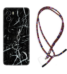 Vivo Y15S Y32 Y33S Y51 Y53S Kılıf Boyun Asklı Rasta Silikon Black Marble 3 1382