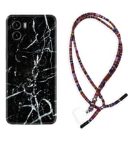 Vivo Y15S Y32 Y33S Y51 Y53S Kılıf Boyun Asklı Rasta Silikon Black Marble 3 1382